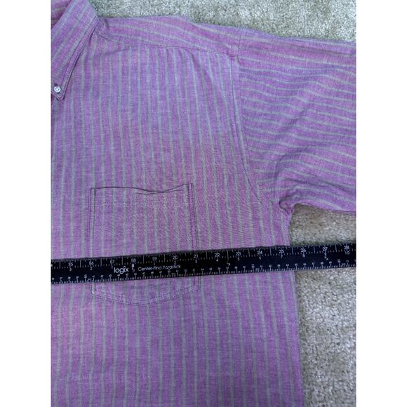 Vintage Men's American Eagle Long Sleeve Button Up Shirt L Red Striped C557 - Picture 9 of 11